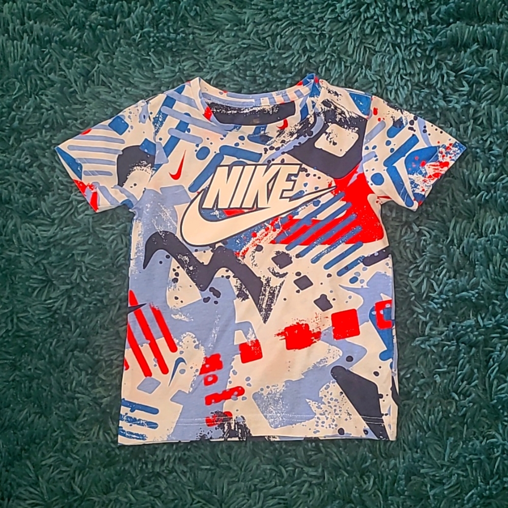 Nike, 4 (XS), Red, Blue, White (Abstract)